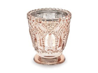 Świecznik - Różowe złoto - Lustrzany - 8 cm - 1 sztuka 