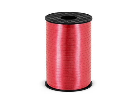 Wstążka plastikowa - Czerwona - Matowa - 225m / 5mm