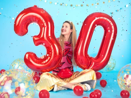 Balon foliowy Cyfra "5" Pięć - 86 cm - czerwony