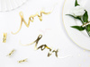 Dekoracje papierowe - Love - Złoty - 6 x 20cm - 6 sztuk