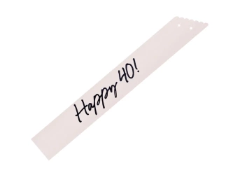 Szarfa - Happy 40 - Kremowa - 76 cm - 1 szt.