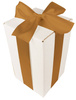 BIELONE PUDEŁKO KARTONOWE - z jasnozłotą tasiemką - 25x15x15cm