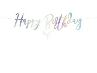 Baner urodzinowy - Happy Birthday - Opalizujący - 16,5 x 62 cm