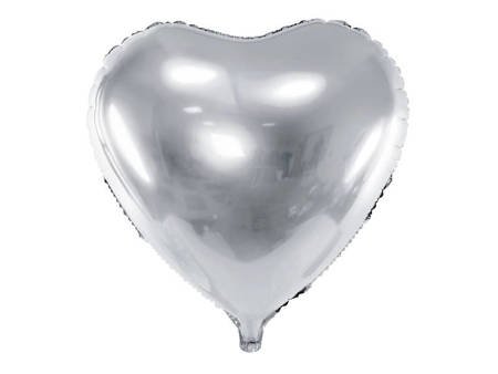 Balon foliowy - Serce - Srebrne - 45 cm